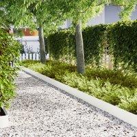 Berkfield Home Lawn Edgings 10 pcs White 100x0.5x20 cm Steel