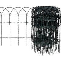 Berkfield Home Garden Border Fence Powder-coated Iron 25x0.4 m in Green