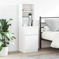 Berkfield Home Bedside Cabinet White 39x35x125 cm Engineered Wood | Size: 39 x 35 x 125 cm