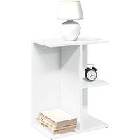 Bedside Table White 46.5x29x61 cm Engineered Wood