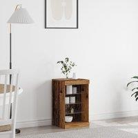 Berkfield Home Sideboard with LED Lights Old Wood 41x37x67 cm in Brown | Size: 41 x 37 x 67 cm