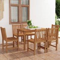 Berkfield Home 7 Piece Garden Dining Set Solid Teak Wood in Brown