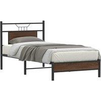 Berkfield Home Bed Frame without Mattress Brown Oak 75x190 cm Small Single Engineered Wood