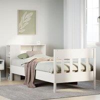 Berkfield Home Bookcase Bed without Mattress White 100x200cm Solid Wood Pine | Size: 100x200 cm