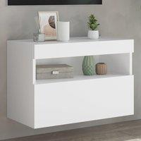 Berkfield Home TV Wall Cabinet with LED Lights White 60x30x40 cm | Size: 60 x 30 x 40 cm