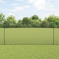 Berkfield Home Welded Wire Fence with 10 U Posts Grey 1.4x10 m Steel