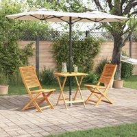 Berkfield Home 3-Piece Folding Bistro Set - Solid Acacia Wood in Brown