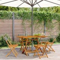 Berkfield Home Folding Garden Chairs 4 pcs Grey Poly Rattan & Solid Wood