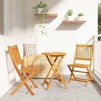 Berkfield Home 3-Piece Garden Bistro Set in Solid Acacia Wood in Brown