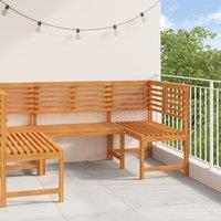 Berkfield Home 3-Piece Garden Bench Set - Solid Acacia Wood in Brown