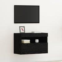 Berkfield Home TV Wall Cabinet with LED Lights Black Oak 60x30x40 cm | Size: 60 x 30 x 40 cm
