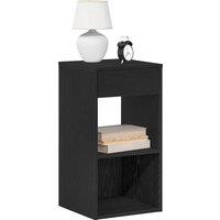 Berkfield Home Bedside Cabinet with Drawer Black Oak 35x34x66.5 cm