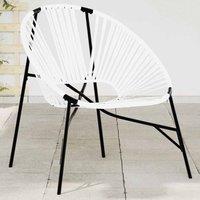Berkfield Home Garden Egg Chair Black & White Poly Rattan