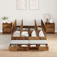 Storage Bed Frame Old Wood 120x200 cm