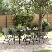 Berkfield Home 7 Piece Garden Dining Set Anthracite Steel