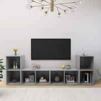 Berkfield Home TV Cabinets 4 pcs Concrete Grey 72x35x36.5 cm Engineered Wood