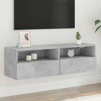 Berkfield Home TV Wall Cabinet Concrete Grey 100x30x30 cm Engineered Wood | Size: 100 x 30 x 30 cm