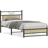 Bed Frame without Mattress Sonoma Oak 100x200 cm Engineered Wood