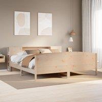 Berkfield Home Bookcase Bed without Mattress 180x200cm Solid Wood Pine in Brown | Size: Super King