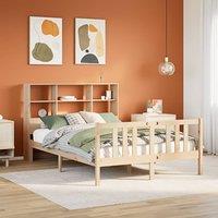 Bookcase Bed without Mattress 120x200cm Solid Wood Pine