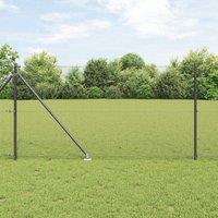 Berkfield Home Welded Wire Fence with 13 Spike Posts Grey 1x50 m Steel