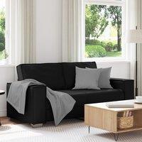 Black Loveseat Sofa - 140 cm Faux Leather