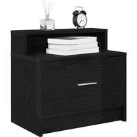 Berkfield Home Bedside Cabinets with Drawer 2 pcs Black Oak 51x31x47 cm | Size: 51 x 31 x 47 cm