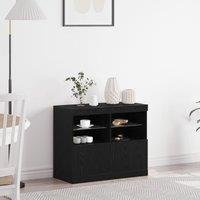 Berkfield Home Sideboard with LED Lights Black Oak 81x37x67 cm | Size: 81 x 37 x 67 cm