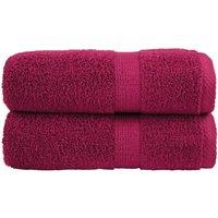 Berkfield Home Premium Soap Towels SOLUND 2pcs Bordeaux 30x30cm 600gsm in Red