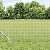 Berkfield Home Welded Wire Fence with 13 Spike Posts 0.4x25 m Galvanised Steel in Silver