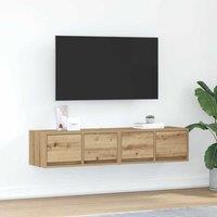 Berkfield Home TV Cabinets 2 pcs Artisan Oak 60x31x25.5 cm Engineered Wood in Brown