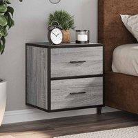 Berkfield Home Wall-mounted Bedside Cabinet Grey Sonoma 40x31x39.5 cm