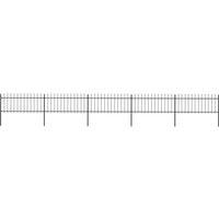 Berkfield Home Garden Fence with Spear Top Steel 8.5x0.8 m Black