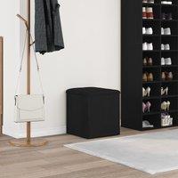 Berkfield Home Storage Bench Black Oak 40x40x45 cm Engineered Wood | Size: 40 x 40 x 45 cm