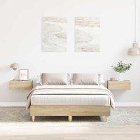 Berkfield Home Bed Frame No Mattress Sonoma Oak 120x200 cm Engineered Wood in Brown | Size: Small Double