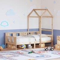 Berkfield Home Day Bed with Roof without Mattress 80x200 cm Solid Wood in Brown