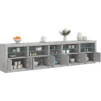 Berkfield Home Sideboard with LED Lights Concrete Grey 283x37x67 cm | Size: 283 x 37 x 67 cm