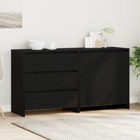 Berkfield Home 2-Piece Sideboards in Black Oak Engineered Wood