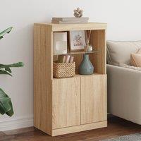 Berkfield Home Sideboard with LED Lights Sonoma Oak 60.5x37x100 cm in Brown