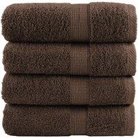 Berkfield Home Premium Soap Towels SOLUND 4pcs Brown 30x30cm 600gsm