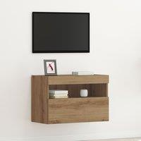 TV Wall Cabinet with LED Lights Artisan Oak 60x30x40 cm