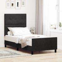 Bed Frame Black 100x200 cm Velvet