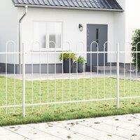White Garden Fence with Hoop Top, 8.5x1 m, Steel