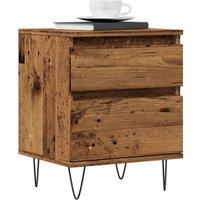 Berkfield Home Bedside Cabinet Old Wood 40x35x50 cm Engineered Wood in Brown | Size: 40 x 35 x 50 cm