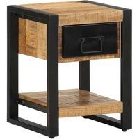 Bedside Cabinet 35x34x45 cm Solid Rough Wood Mango