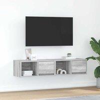 Berkfield Home TV Cabinets 2 pcs Grey Sonoma 60x31x25.5 cm Engineered Wood