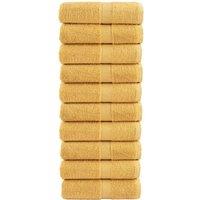 Berkfield Home Premium Guest Towels SOLUND 10pcs Gold 30x50cm 600gsm