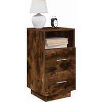 Berkfield Home Bedside Cabinets 2 pcs with 2 Drawers Smoked Oak 36x36x68 cm in Brown | Size: 36 x 36 x 68 cm