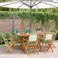 Berkfield Home Folding Garden Chairs 6 pcs Green Fabric & Solid Wood