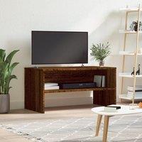 Berkfield Home TV Cabinet Brown Oak 80x40x40 cm Engineered Wood | Size: 80 x 40 x 40 cm